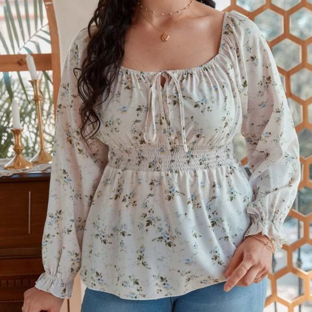 Scoop neck blouse🌿2 Tops for $7